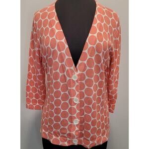 LOULOU Orange Polka-Dot Retro Cardigan – Vintage Inspired Cottagecore Size L